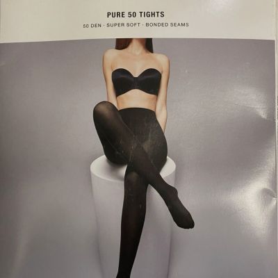 Wolford Women's Black Pure 50 Stretch Breathable Tights US Size XS